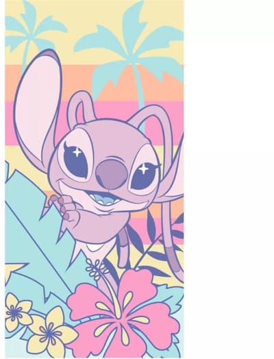 Disney Lilo en Stitch Floral Escape badlaken, strandhanddoek 70x140cm (Snel Drogen) - Lilo en Stitch badlaken - Strandlaken- Lilo en Stitch - Handdoek