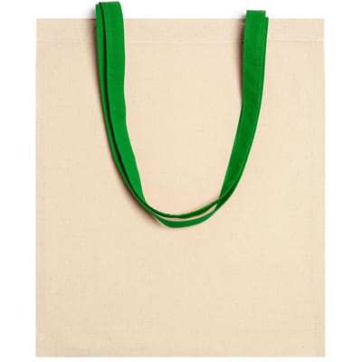 10 katoenen tassen met lange Groen gekleurde hengsels. Model Niza geschikt voor sublimatie