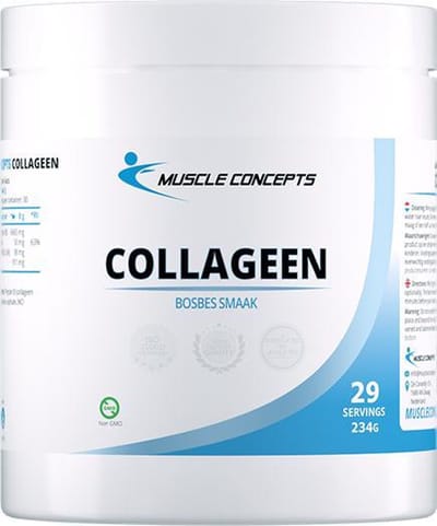 Collageen Poeder (Hydrolysaat) met Peptan B | Bosbessmaak - 234 gram (29 porties) | Muscle Concepts
