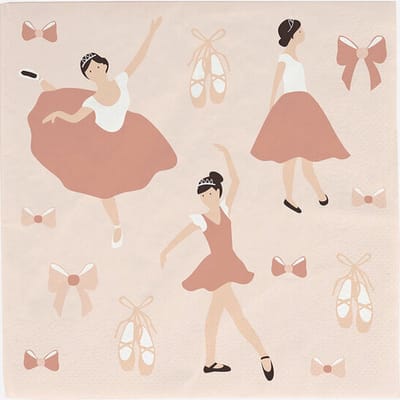 My little day papieren servetten ballerina - 20 stuks - 16,5 x 16,5 - themafeest - kinderfeest
