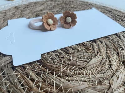 haarelastiek bloem bruin | kinderelastiekjes | kinder haaraccessoires | Haarelastiekjes