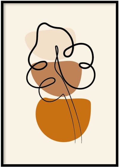 Poster Abstract bloom - 50x70 cm - Abstracte Poster - WALLLL - Exclusief lijst - Professioneel fotopapier