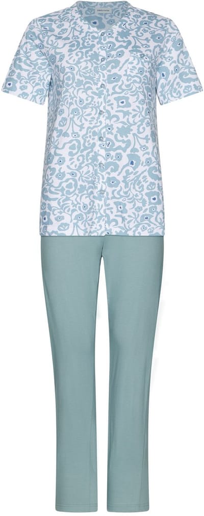 Pastunette - Pyjama - Stone Blue - Katoen - Blauw/Wit - Maat 52