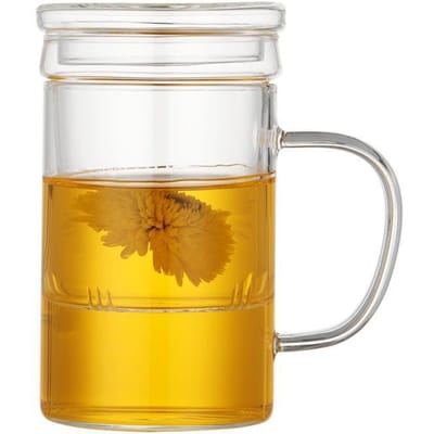 Verdikt Hittebestendig Glazen Beker Transparant met Deksel Filter Bloementhee Beker Kantoor Waterbeker Dames Thee Water Scheiding Thee Beker orange