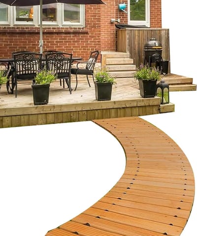 Houten Loopbrug - Tuinpad Hout - Buiten Decoratie - Weerbestendig Ontwerp - 45 x 30 cm