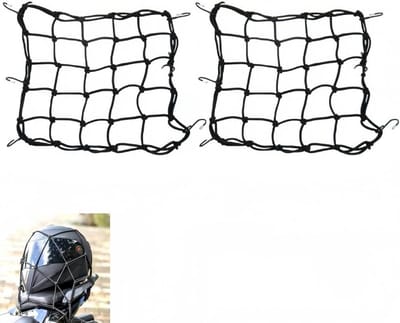 Bagage Net - Transport Net - Vervoer Vastzetten - 6 Flexibele Haken - 40x40 cm - Zwart