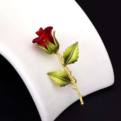 Vintage broche met de roos van de Kleine Prins, geschikt voor dameskleding, bloemenaccessoires, broches, feestcadeau, vakantiecadeau brown