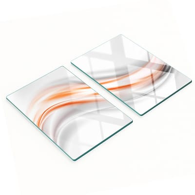 Stijlvolle en duurzame glazen borden met abstracte golfprint 2x40x52 cm