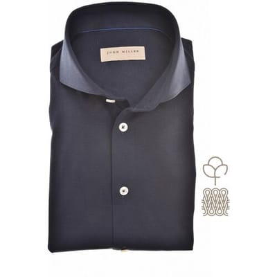 John Miller Overhemd Sophisticated Knit Shirt Donker Blauw / male