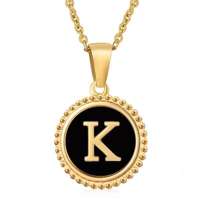 Aramat Jewels | Halskettingen | Stalen dames ketting letter goudkleur | K | |1,5mm | Staal | Volwassenen | Verkleurd niet