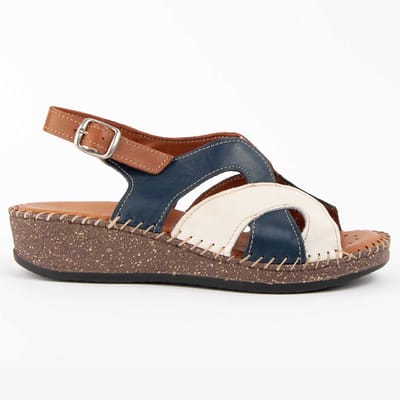 Purapiel Sandalen Met Een Sleehak Leida Blauw