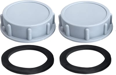 Set van 2 Levenslange Plastic Eindkappen met Vrouwelijke Draad, Lekvrije Afvoerafdichting voor Wasmachine, Keuken, Badkamer en Wasruimte (54mm)