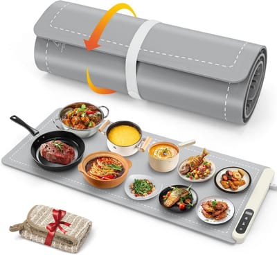 Voedselverwarmingsmat - Warmhoudbak Elektrisch - Eten Warm Houden - Volledige Oppervlakte Verwarming - Extra Groot - Grijs