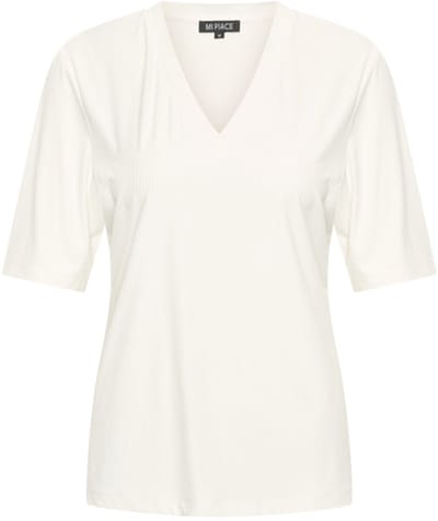 MI PIACE - Travel Shirt V-Neck Ribbed MP202644 Off White - Maat : XL