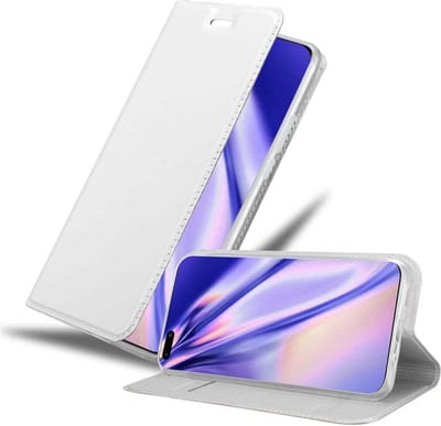 Cadorabo Hoesje geschikt voor Huawei P40 PRO / P40 PRO+ in CLASSY ZILVER - Beschermhoes met magnetische sluiting, standfunctie en kaartvakje Book Case Cover Etui