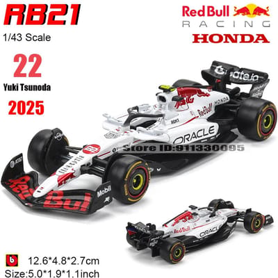 Bburago 1:43 F1 Red Bull Racing Rb21 Japan Station #1 Verstappen #22 Yuki Legering Luxe Die-Cast Auto Model Speelgoed Serie black