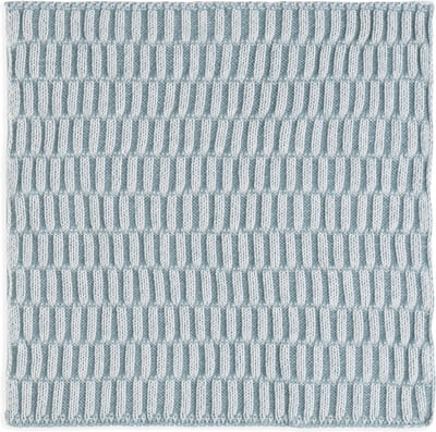 Knit Factory Vaatdoek Block - Gebreide vaatdoek gemaakt van 50% Katoen en 50% acryl - Vaatwasdoek - 1 stuk - Ecru/Stonegreen - Blauwgroen - 27x27 cm
