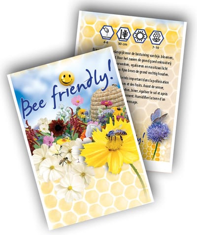100 promozakjes BIO bloemen bijenmengsel - Bee friendly - organic bio - bloemzaden mengsel bij en vlinder vriendelijk - promo zaad