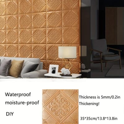 10 pièces Style Sculpture Florale 3D avec un Épaississement d'Autocollants Anti-collision Auto-adhésifs Imperméables et Résistants à l'Humidité Faciles à Nettoyer et Libres à Découper 10pcs