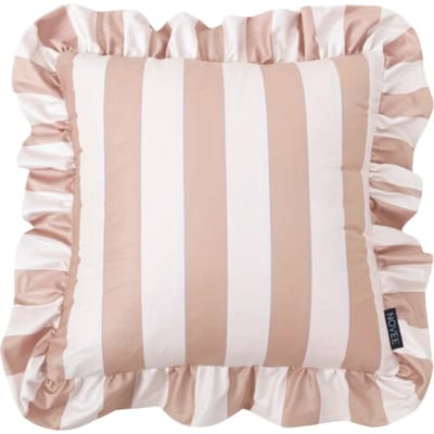 NOVÉE Ruffles stripe beige/creme kussenhoes | 45x45 cm | katoen/polyester