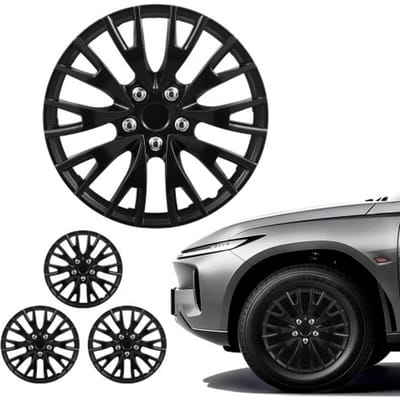 VEVOR 4x Universele Wielkappen 16 Inch, Wielkappen 4-delige Set Gemaakt van ABS-kunststof, Verstelbare Wielkappen met 20 Spaken & Kliksysteem, R16 Wielkappen voor Decoratie & Stofbescherming, Zwart