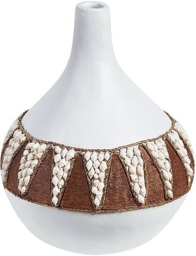 SIMPANG - Decoratieve vaas - Wit - Terracotta