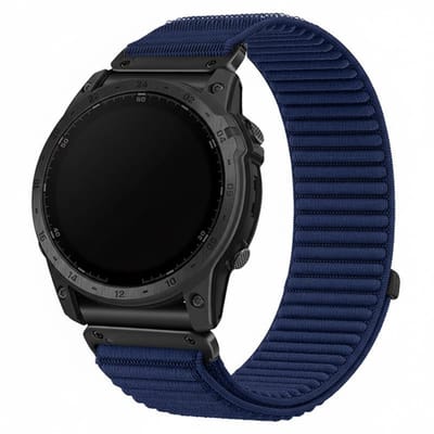 Nylon bandje - geschikt voor Garmin Fenix 5S (Plus) / 6S / 7S / 8 (43 mm) / Approach S12 / S42 / S70 42 mm / Epix Pro (Gen 2) 42 mm / D2 Delta S / Mk3(i) 42 mm - donkerblauw