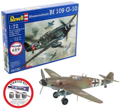 Revell Modelbouwpakket Vliegtuigen - 74160 Messerschmitt Bf 109 G-10 - Propellervliegtuig - Starter Kit Plastic - 1:72 - Modelbouw