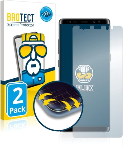 BROTECT - Screenprotector voor Samsung Galaxy Note 8 - Folie Beschermfolie transparant volledig dekking - 2 Stuks
