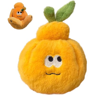 Creatieve Citrus Mandarijn Pop Schattige Worm Oranje Pluche Speelgoed Zacht Fruit Gevuld Speelgoed Cadeau Voor Kinderen Vrienden Huis Decoratie yellow
