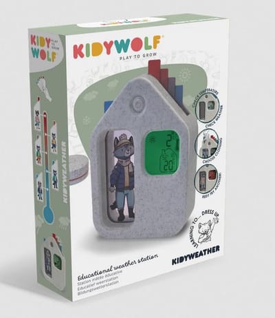Weerstation Educatief - Weermeter Kinderen - Weer Leren - Buitensonde Inclusief - 14.5 x 27 x 4.5 cm - Grijs