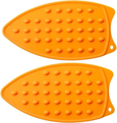 Strijkijzer accessoire - Kleine hittebestendige silicone strijkijzerkussen, draagbare strijkijzersupport voor reis en mini strijkijzer, oranje, eenvoudig te gebruiken