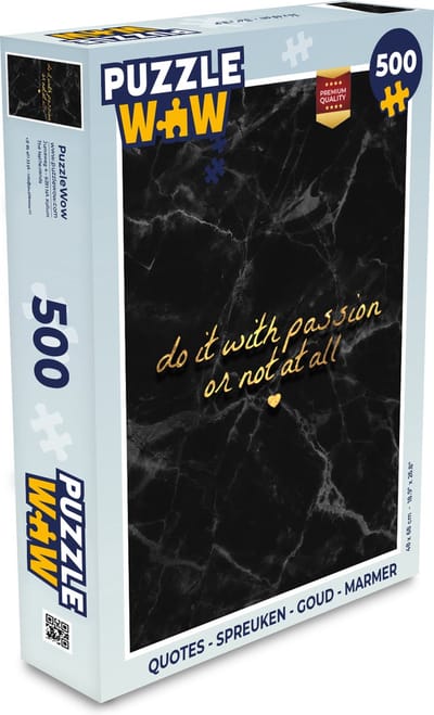 Puzzel Quotes - Spreuken - Goud - Marmer print - Legpuzzel - Puzzel 500 stukjes
