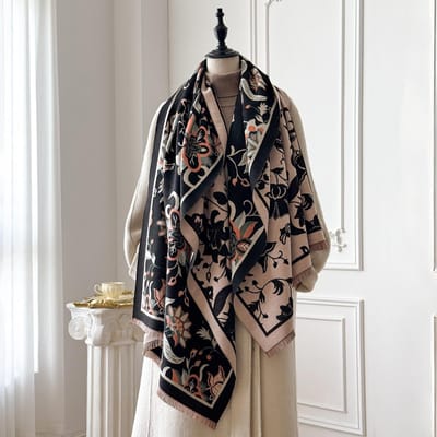 Luxe Pashmina Sjaal Wikkel Sjaal Voor Vrouwen Winter Warm Kasjmier Ontwerp Zacht Dikke Deken Sjaals Vrouwelijke Bandana Bufanda gray
