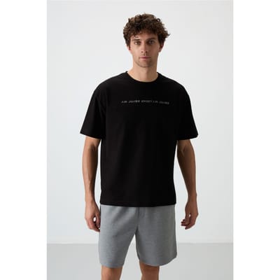 Overmaatse T-shirt met ronde hals en print