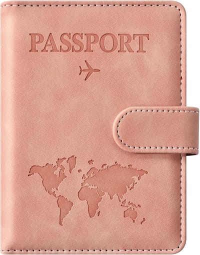 Nereb - Paspoorthouder - Paspoort hoes - Roze - Anti RFID - Magneet sluiting Paspoort Portemonnee - Travel wallet - reisportefeuille - reisportemonnee - reisdocumenten organizer - reisdocumenten houder - reisdocumenten organizer