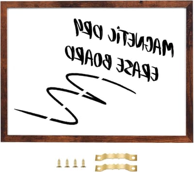 Groot Magnetisch Whiteboard met Donkerbruin Houten Frame, Droogafwasbaar en Perfect voor School en Thuisgebruik