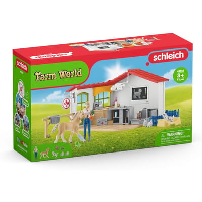 schleich FARM WORLD Speelfigurenset - Dierenarts Praktijk en Huisdieren - Kinderspeelgoed - vanaf 5 jaar - 27 Onderdelen - 42502