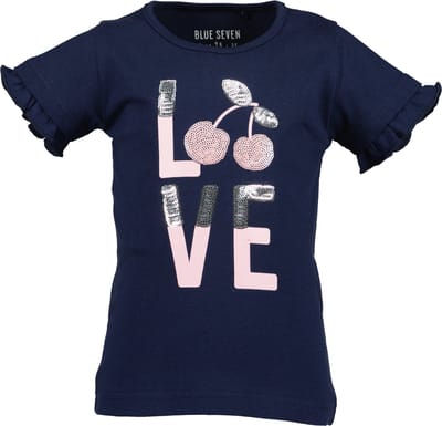 Blue Seven-Kids Girls knitted T-shirt-Ultramarin