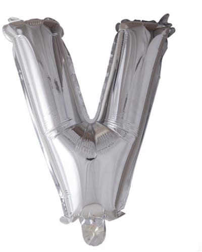 Folie Ballon Letter 16″ V - Zilver | 41 cm