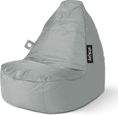 Zitzak 'Senza' Grey (Grijs) | Volwassenen | Indoor & Outdoor | Waterbestendig | Dubbel gestikt | Gevuld met Flexipearl® | Sit&Joy®