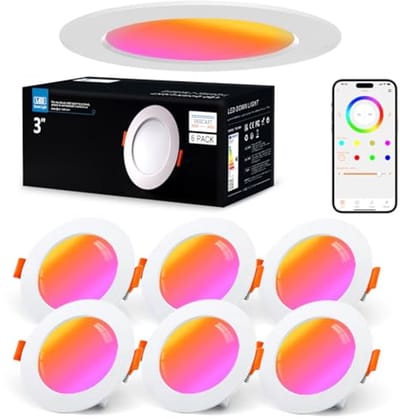 Dimbare LED-inbouwspot met Bluetooth - 6 x 7W, 660 lumen, RGB en Neutraal Wit