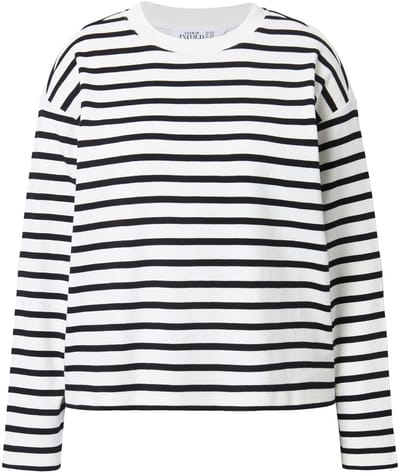 Studio Untold - Dames - Sweatshirt extra oversized gestreept - Off-white - Maat 54+