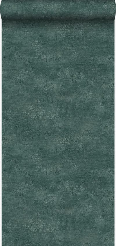Origin Wallcoverings behang natuursteen met craquelé effect smaragd groen - 347561 - 53 cm x 10,05 m