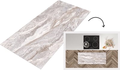 Keukenloper - Loper keuken - Marmer - Stenen - Roze - Textuur - 120x50 cm - Keukenloper vinyl
