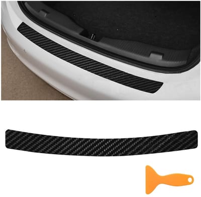 Dailygoods- Achterbumperbeschermingsfolie 4D koolstofvezel - Universele autobeschermfolie - Anti-kras - Waterdicht - Slijtvast - Afmetingen 104x9 cm - Bumperstrip