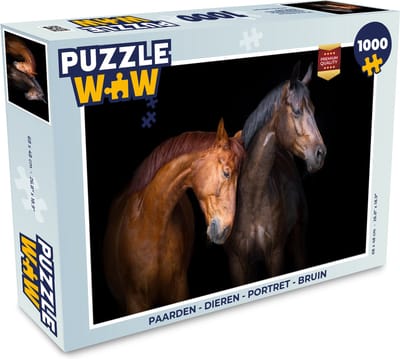 Puzzel Paarden - Dieren - Portret - Bruin - Legpuzzel - Puzzel 1000 stukjes volwassenen