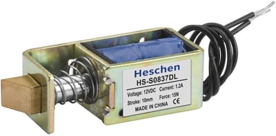 JHUBERS - Elektromagneet - Push-Pull Mechanisme - Open Frame Deurslot - DC12V - 15N Slagkracht - Ideaal voor Deursystemen - 10mm Slag