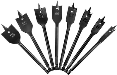 Set van 8 Platte Houtboor Bits van 12-32mm met 1/4 Inch Hex Schacht en Opbergdoos voor Houtbewerking