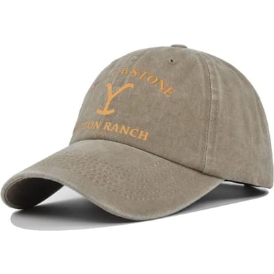 Yellowstone Dutton Ranch Baseballpet Vintage Gewassen Sportpet Verweerd UV-Beschermingspet Unisex Snapback Pet Vizieren kaki